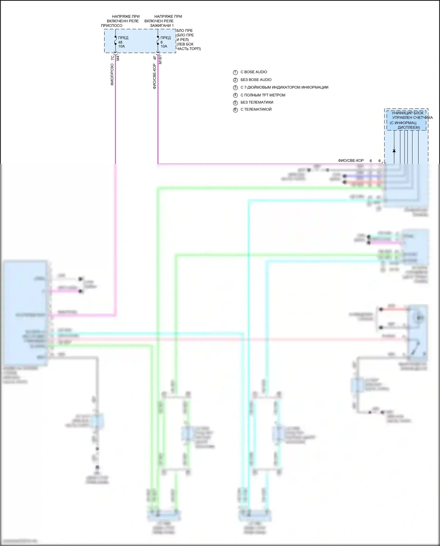 Pathfinder Nissan V (2021-2024): Электросхема лобового дисплея 