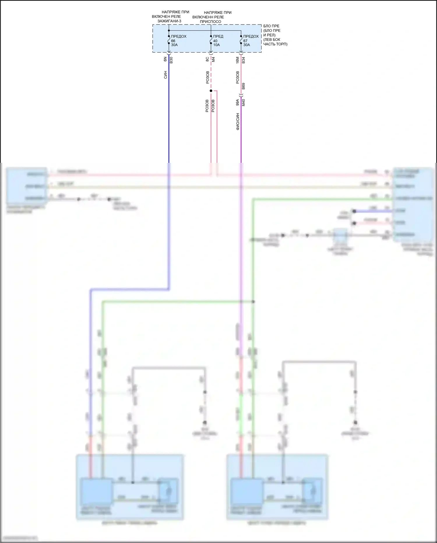 Pathfinder Nissan V (2021-2024): Электросхема передних обогреваемых сидений 