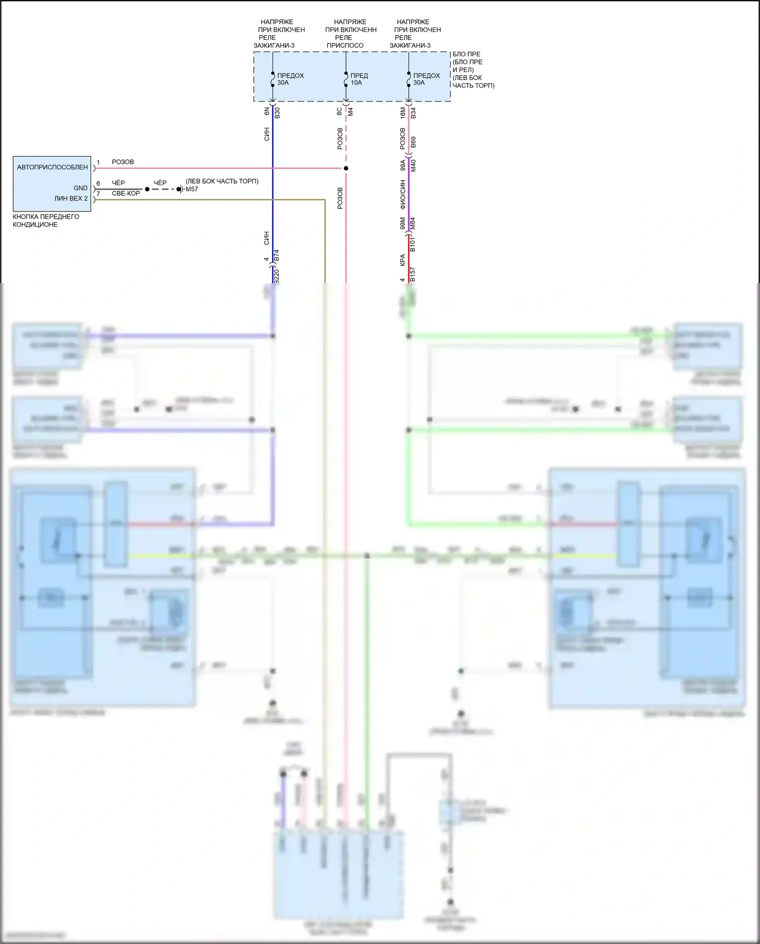 Pathfinder Nissan V (2021-2024): Электросхема сидений климат-контроля 