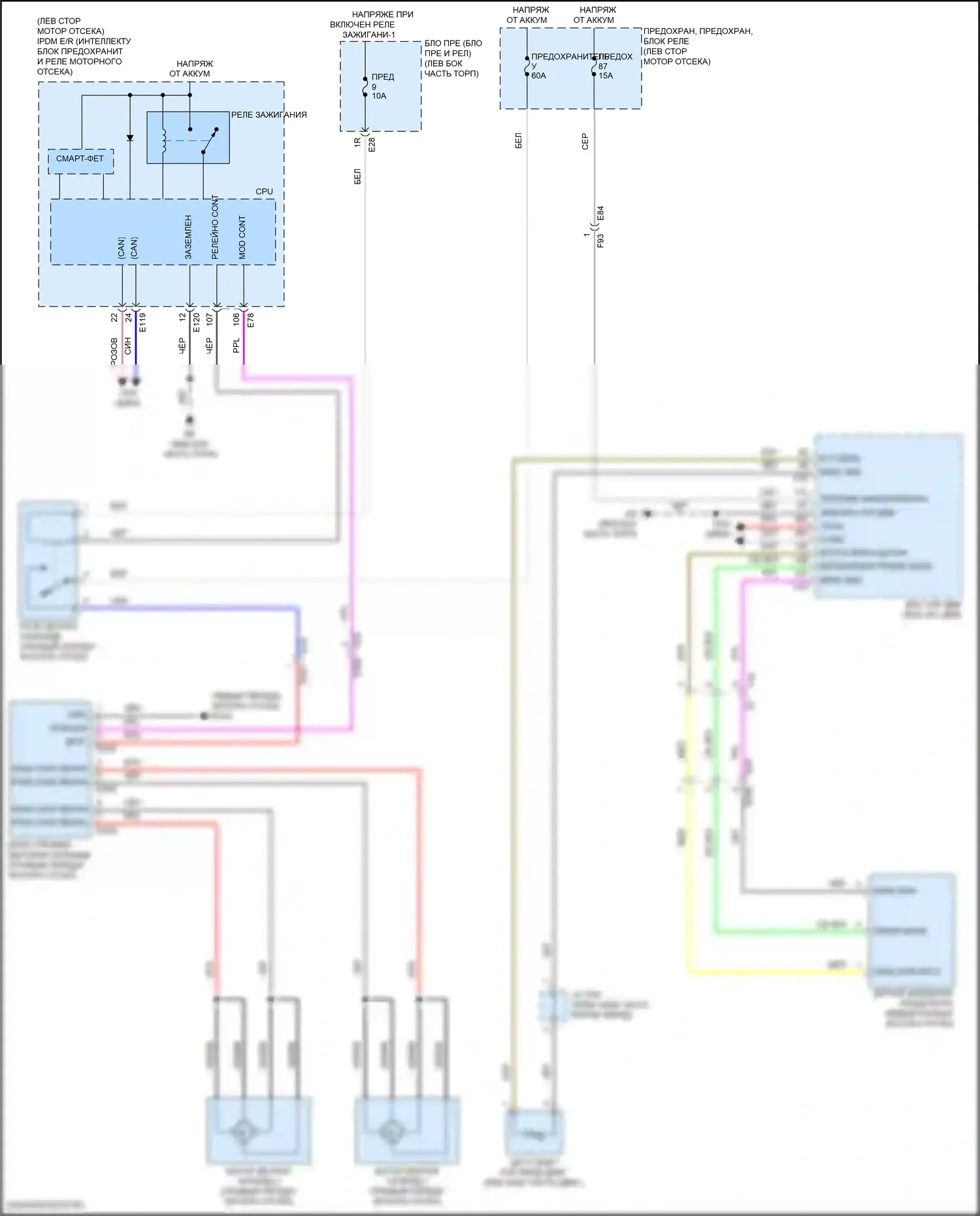 Pathfinder Nissan V (2021-2024): Электросхема вентилятора охлаждения 