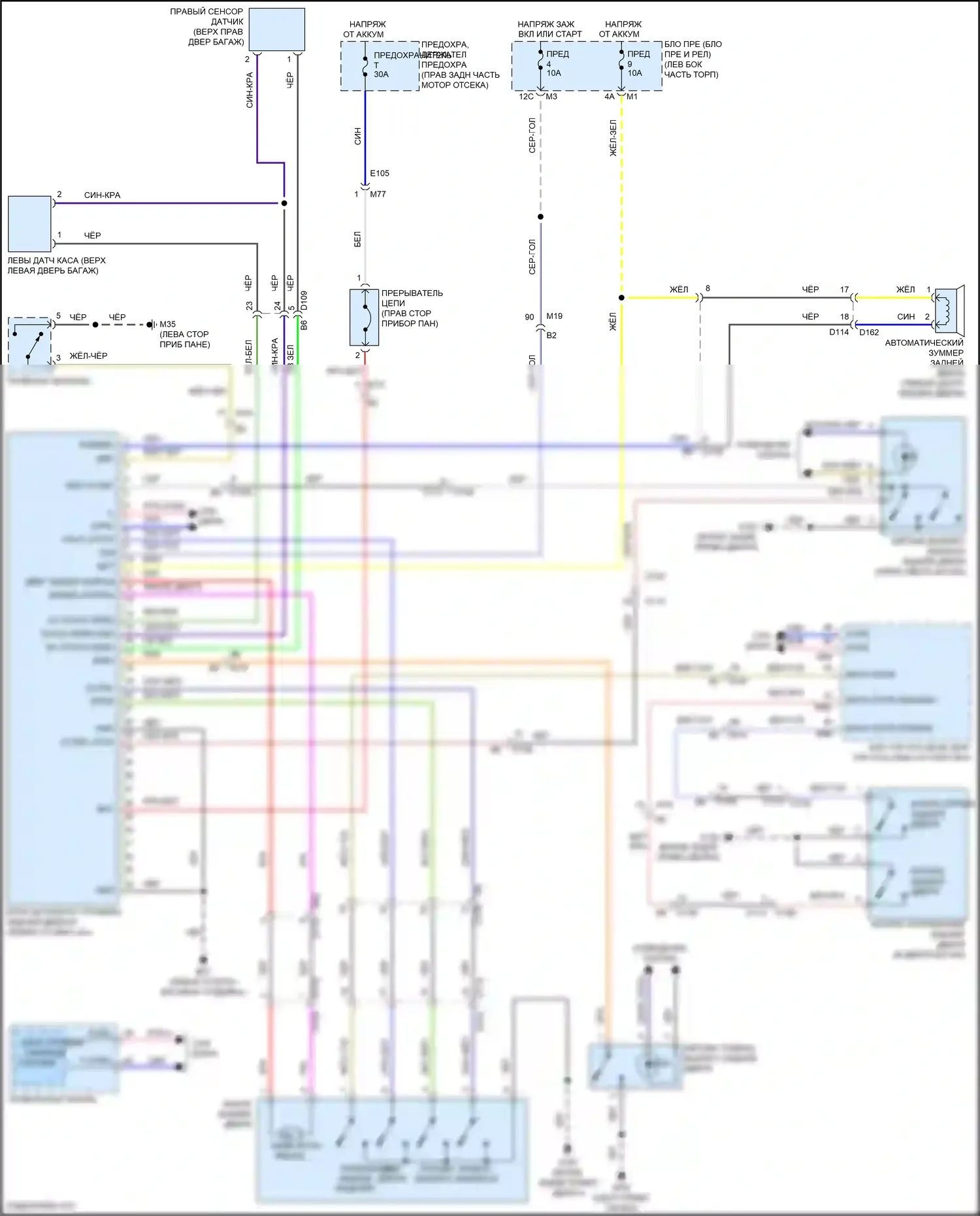 Patrol Nissan Y62 рестайлинг 2 (2019-2024): Электросхема задней двери, с автоматической задней дверью 