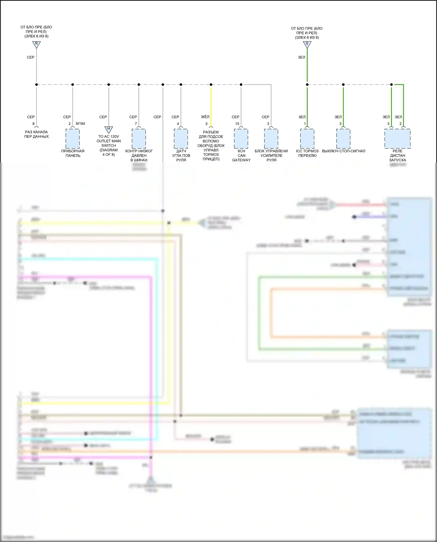 Patrol Nissan Y62 рестайлинг 2 (2019-2024): Электросхема блока предохранителей реле (8 из 8) 
