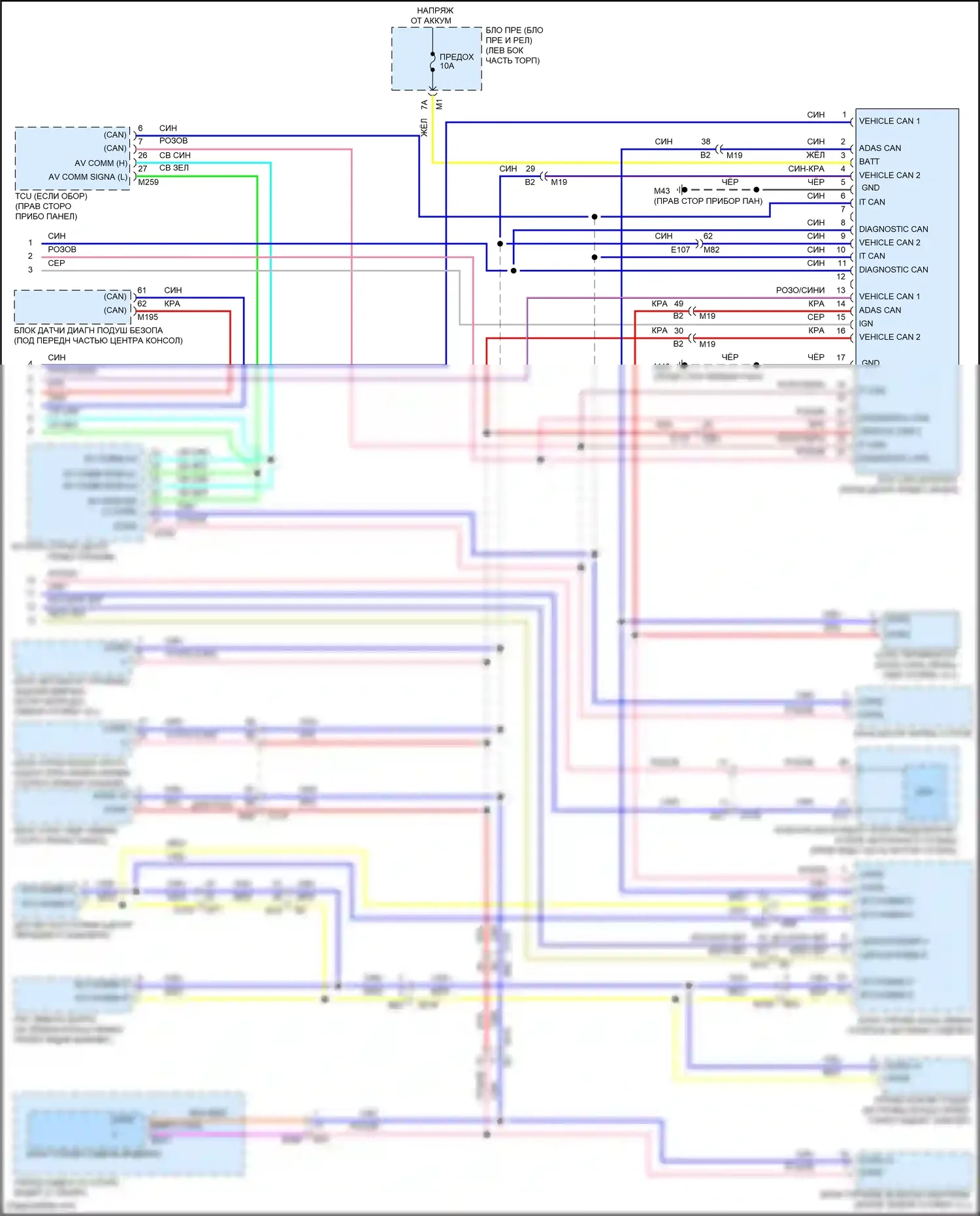 Patrol Nissan Y62 рестайлинг 2 (2019-2024): Can шина электросхема (2 из 2) 