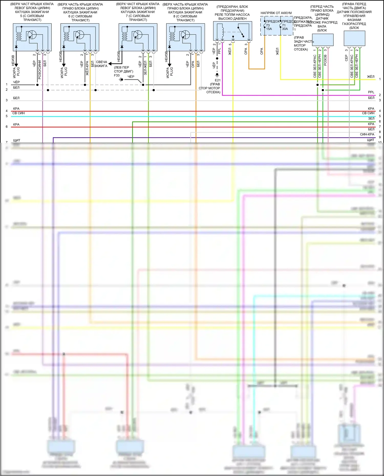 Patrol Nissan Y62 рестайлинг 2 (2019-2024): Электросхема двигателя 5.6л (3 из 7) 