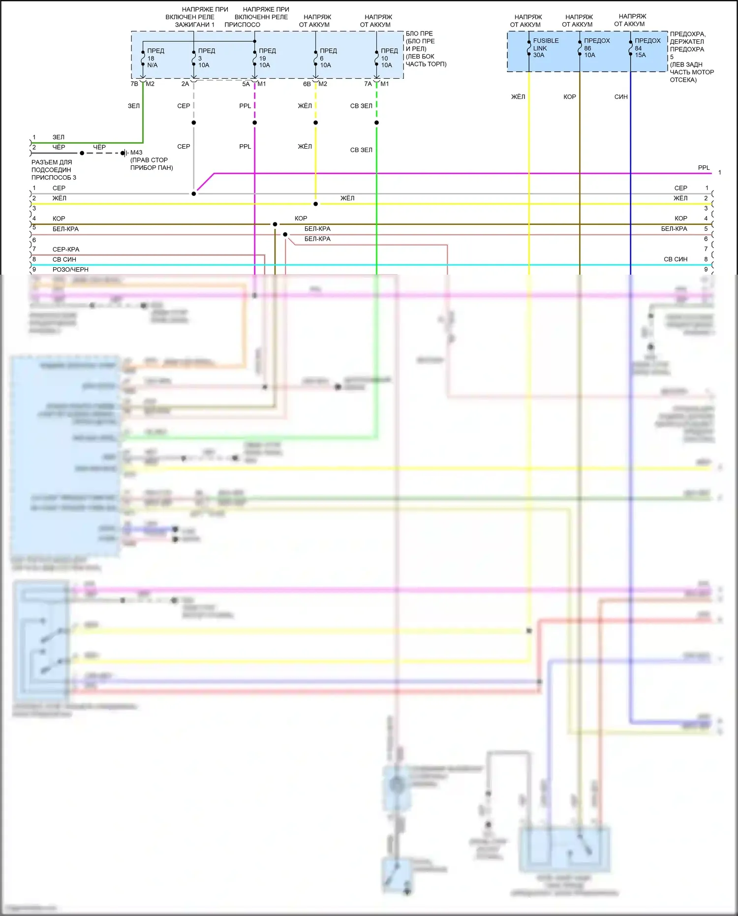 Patrol Nissan Y62 рестайлинг 2 (2019-2024): Электросхема буксировки прицепа (1 из 2) 