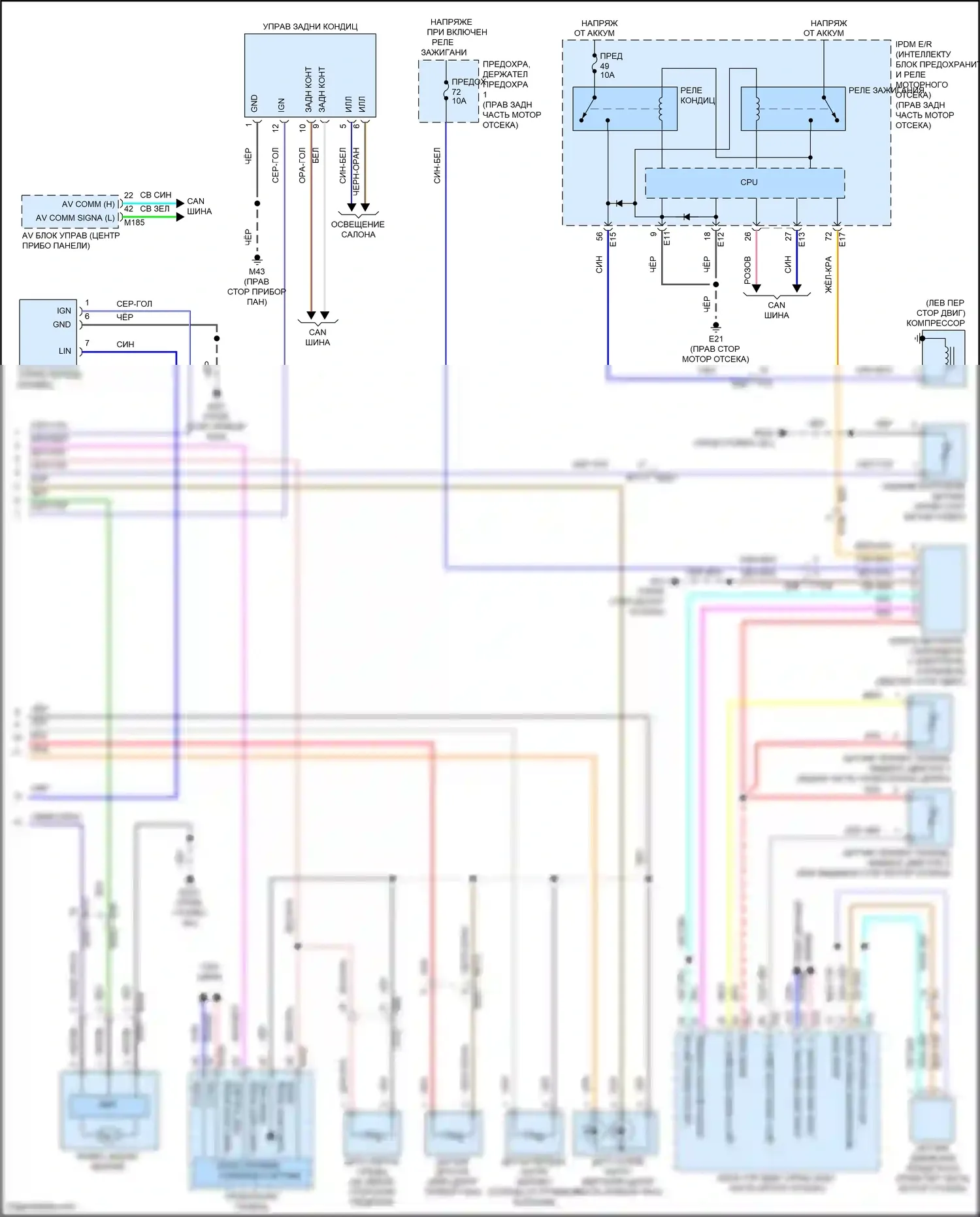 Patrol Nissan Y62 рестайлинг 2 (2019-2024): Электросхема климат контроля (2 из 2) 