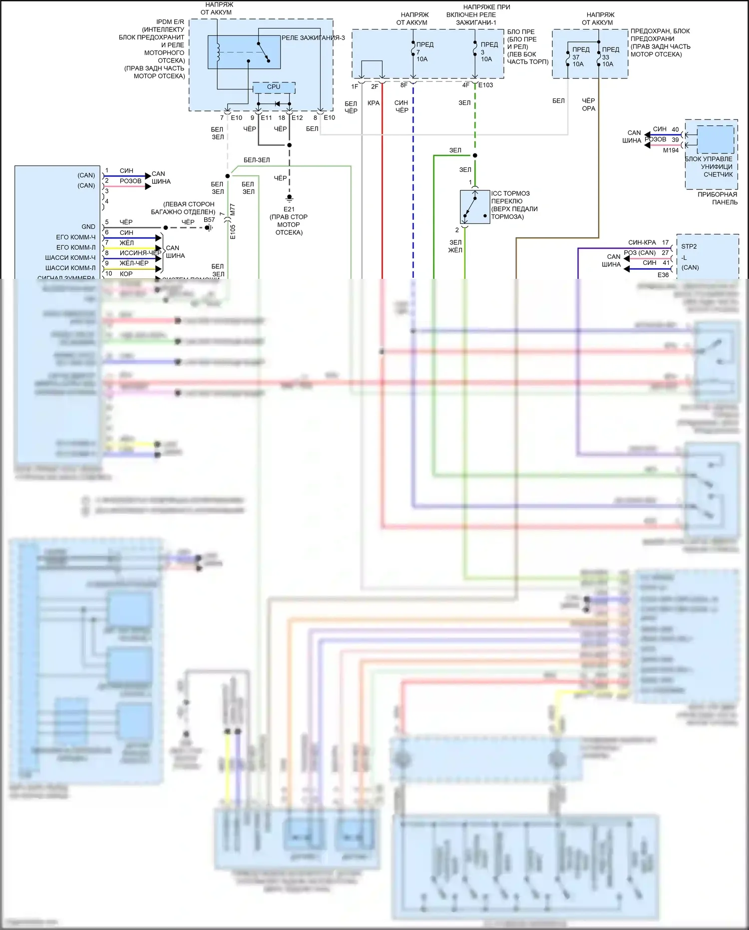 Patrol Nissan Y62 рестайлинг 2 (2019-2024): Электросхема круиз-контроля 