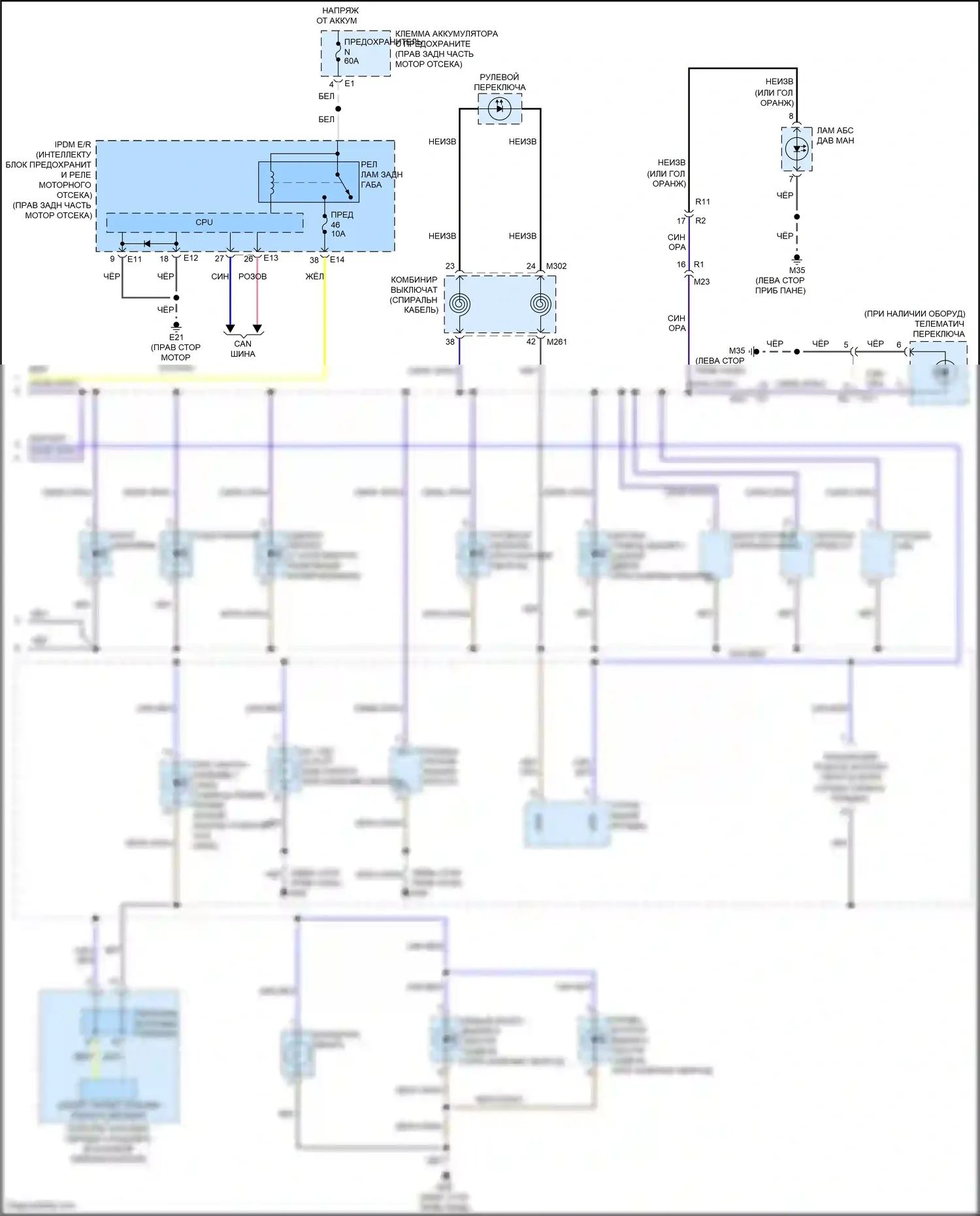 Patrol Nissan Y62 рестайлинг 2 (2019-2024): Электросхема подсветки приборной панели (2 из 2) 