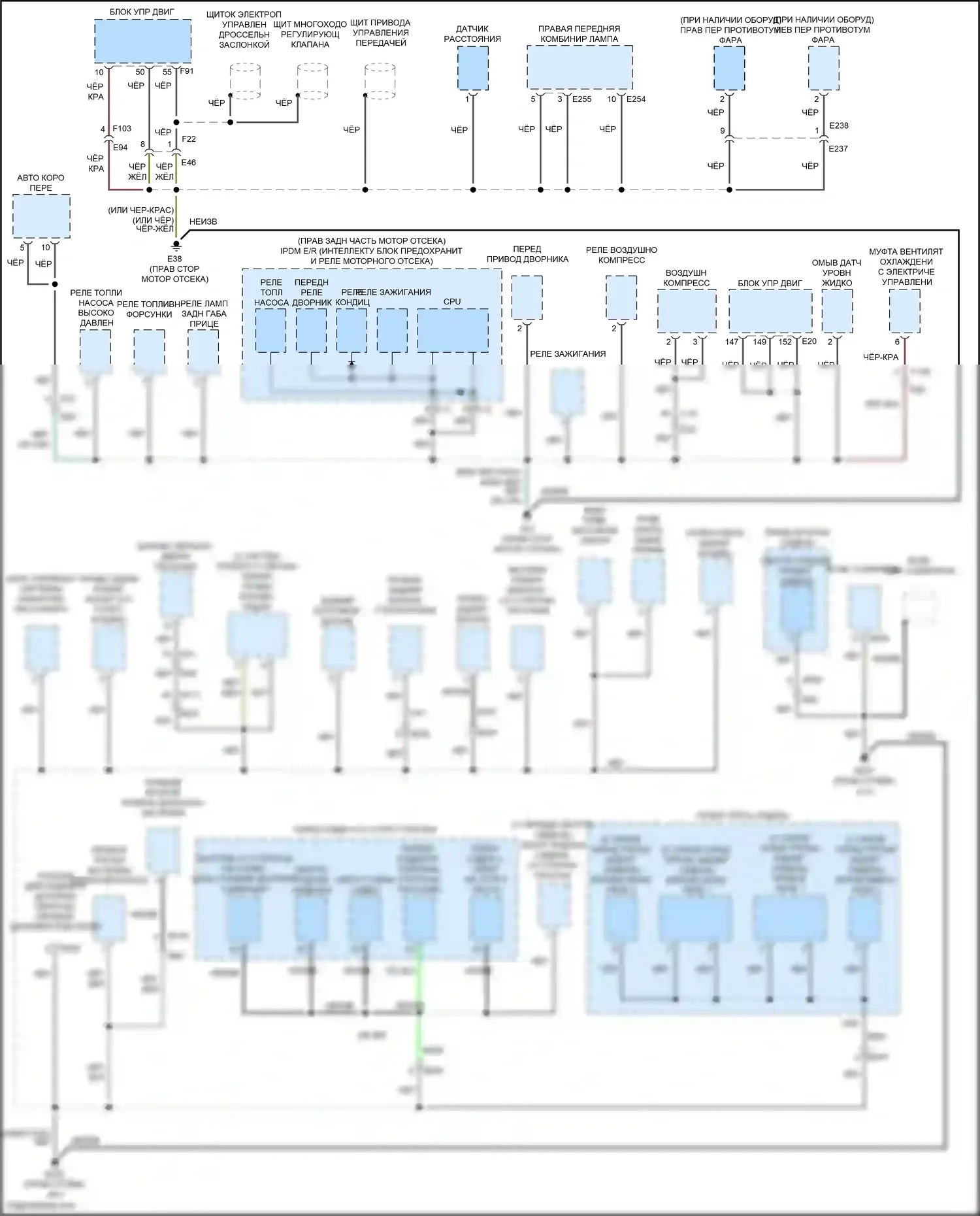 Patrol Nissan Y62 рестайлинг 2 (2019-2024): Электросхема разводки массы (1 из 6) 