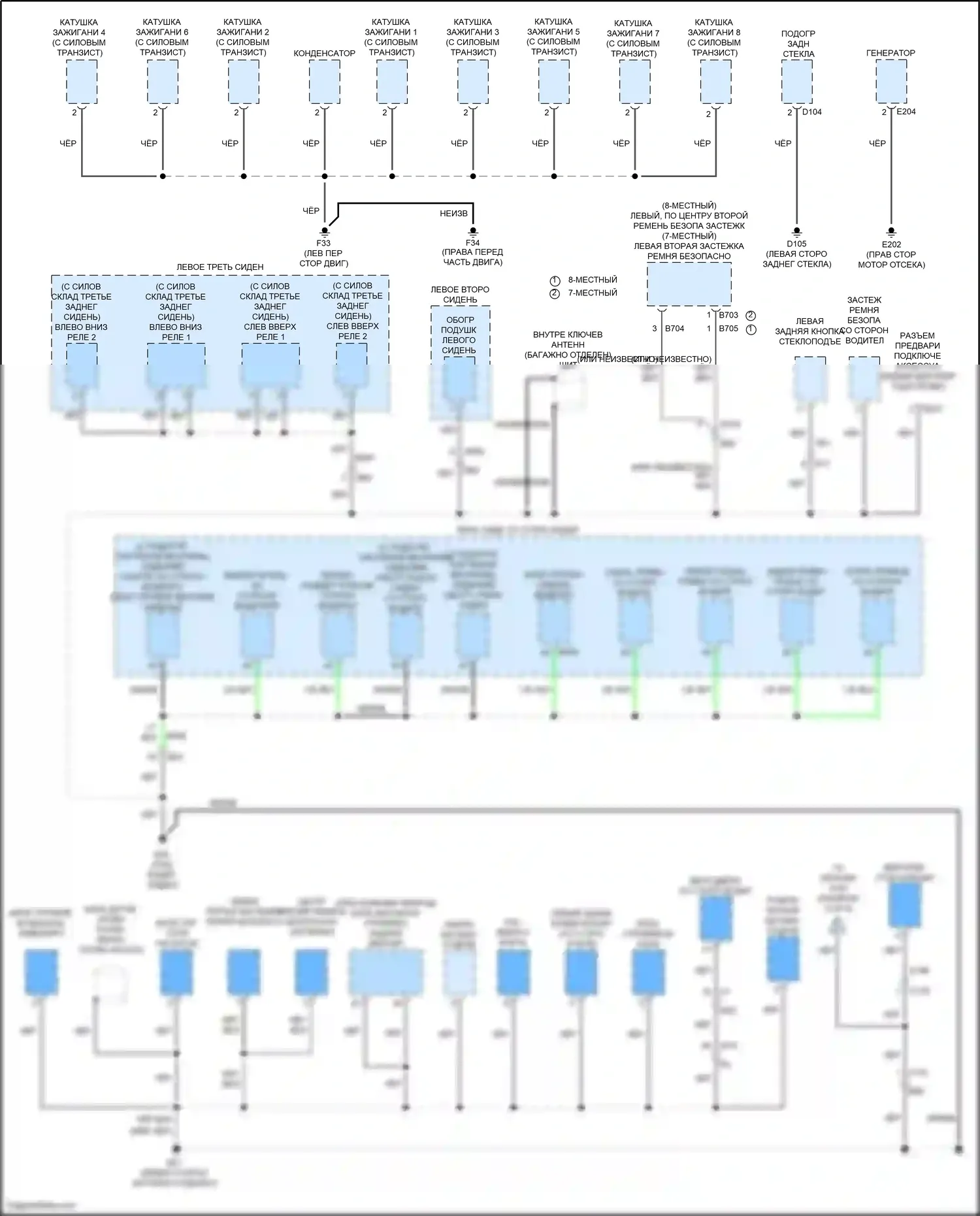 Patrol Nissan Y62 рестайлинг 2 (2019-2024): Электросхема разводки массы (2 из 6) 