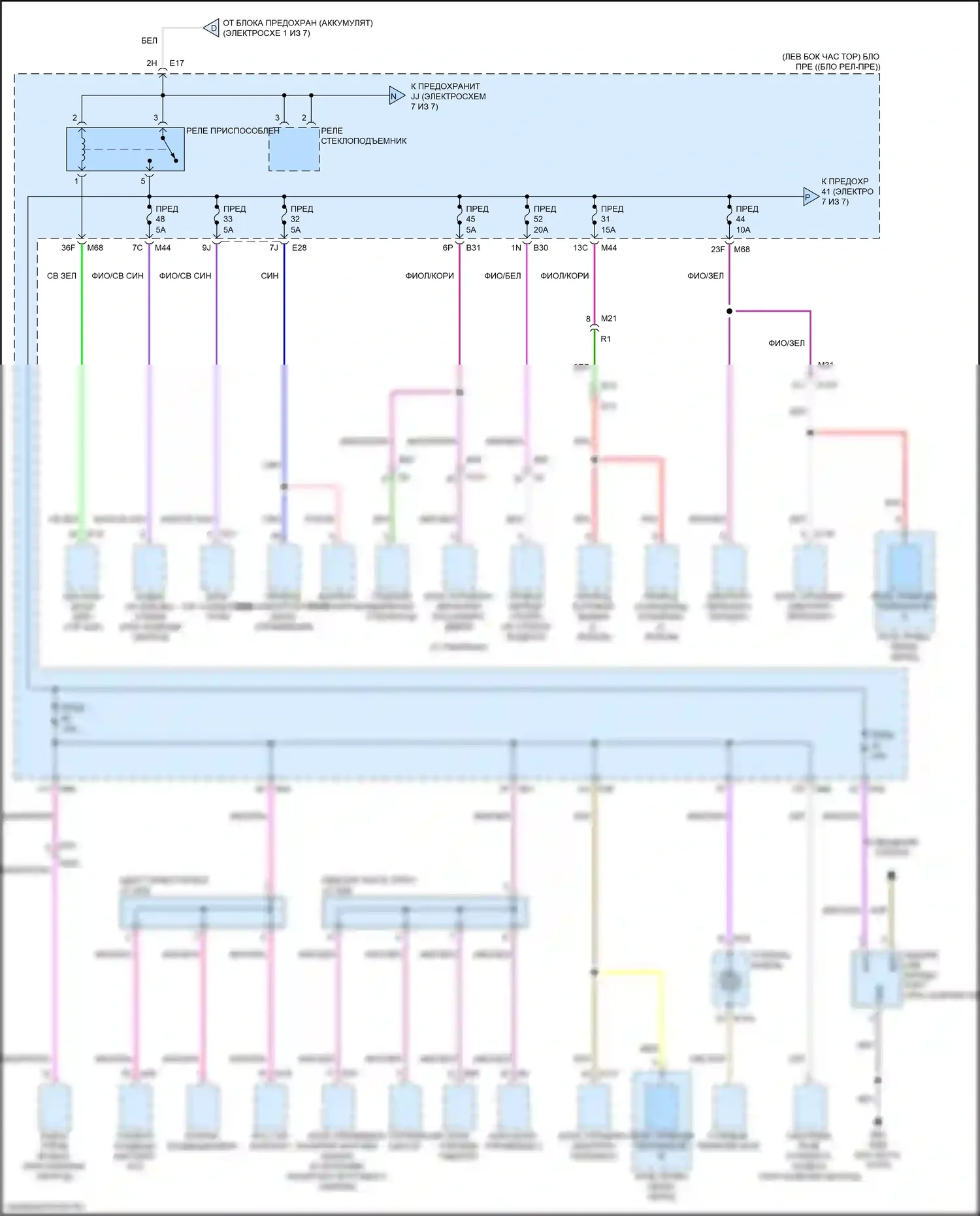 Qashqai Nissan III (2021-2024): Электросхема блока предохранителей реле (6 из 7) 