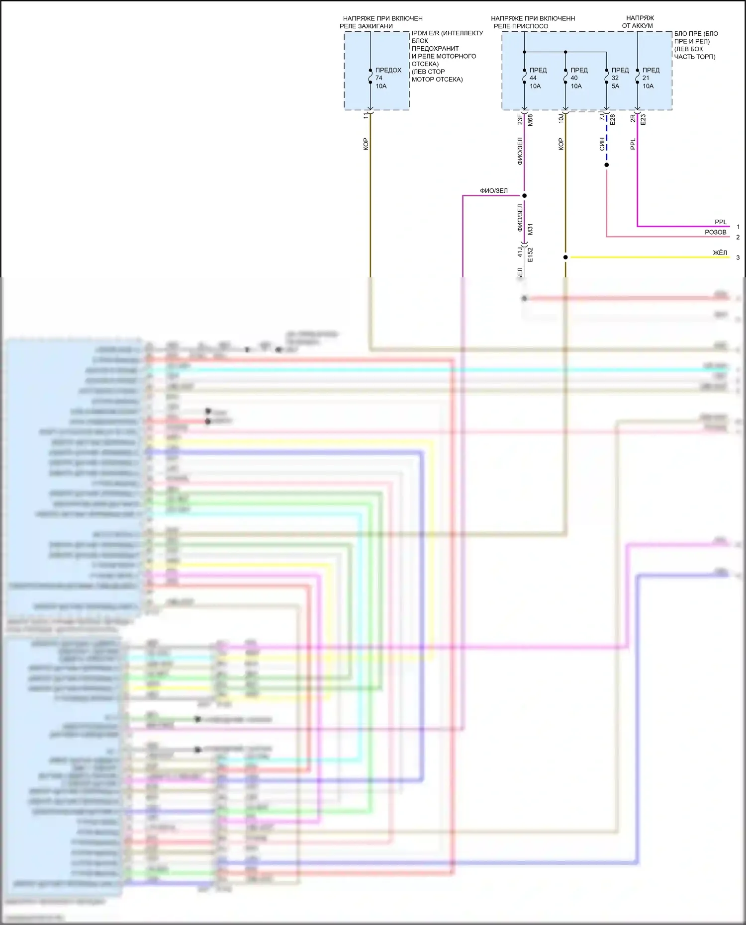 Qashqai Nissan III (2021-2024): Электросхема блокировки селектора (1 из 2) 