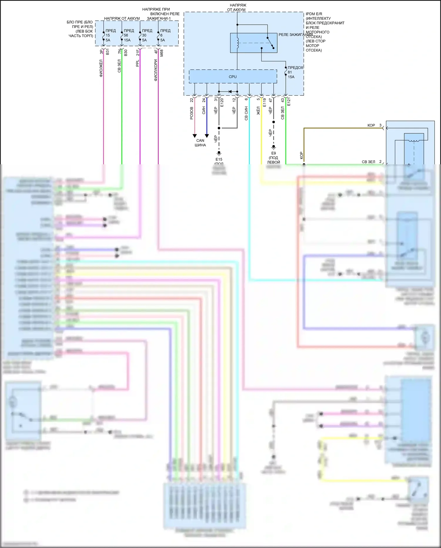 Qashqai Nissan III (2021-2024): Электросхема задних дворников и омывателей 