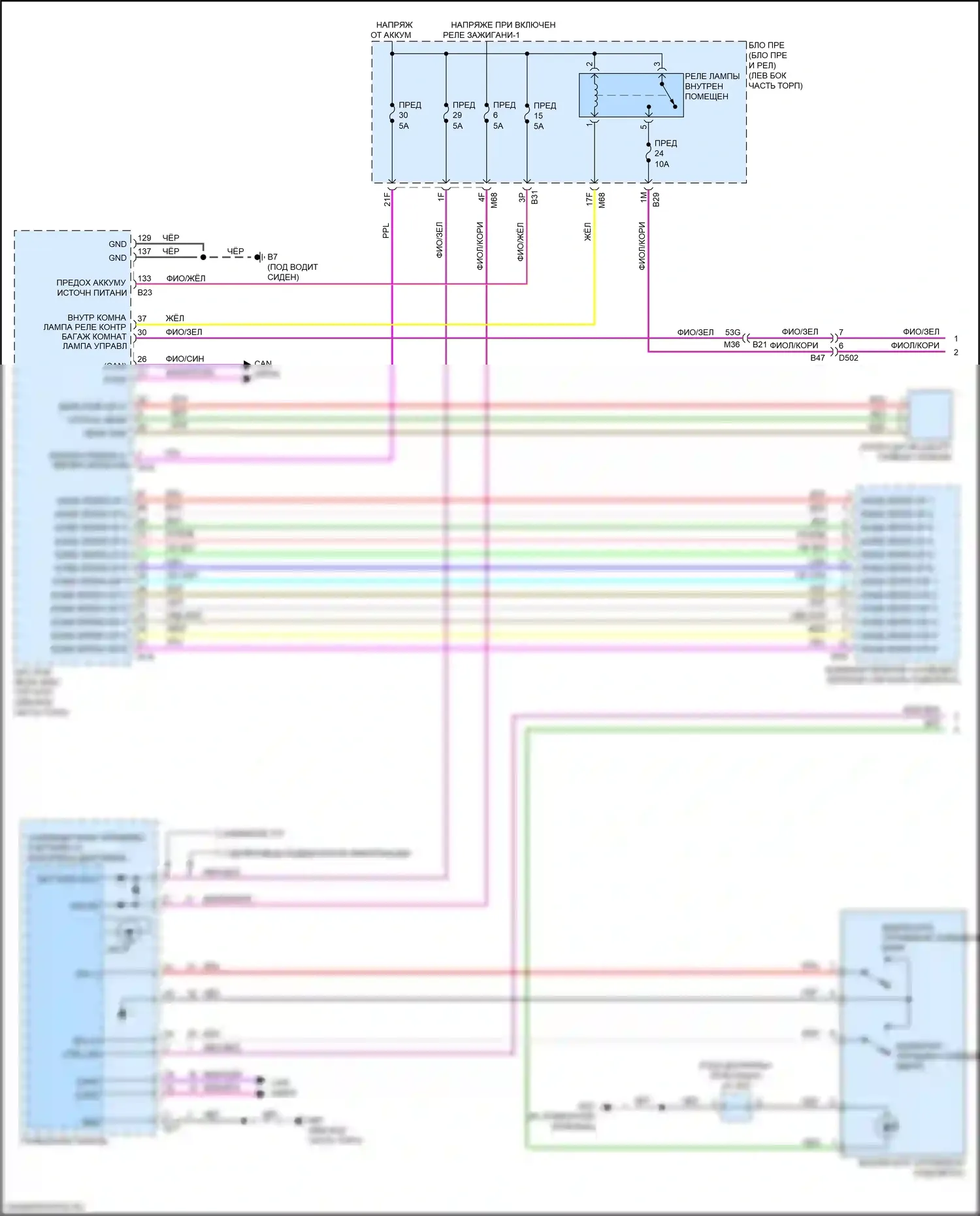 Qashqai Nissan III (2021-2024): Электросхема подсветки приборной панели (1 из 3) 