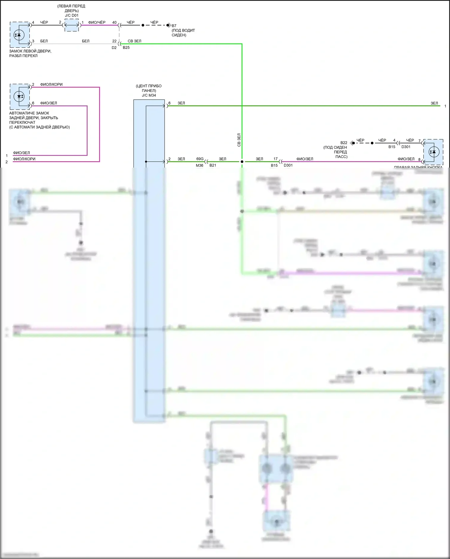 Qashqai Nissan III (2021-2024): Электросхема подсветки приборной панели (2 из 3) 
