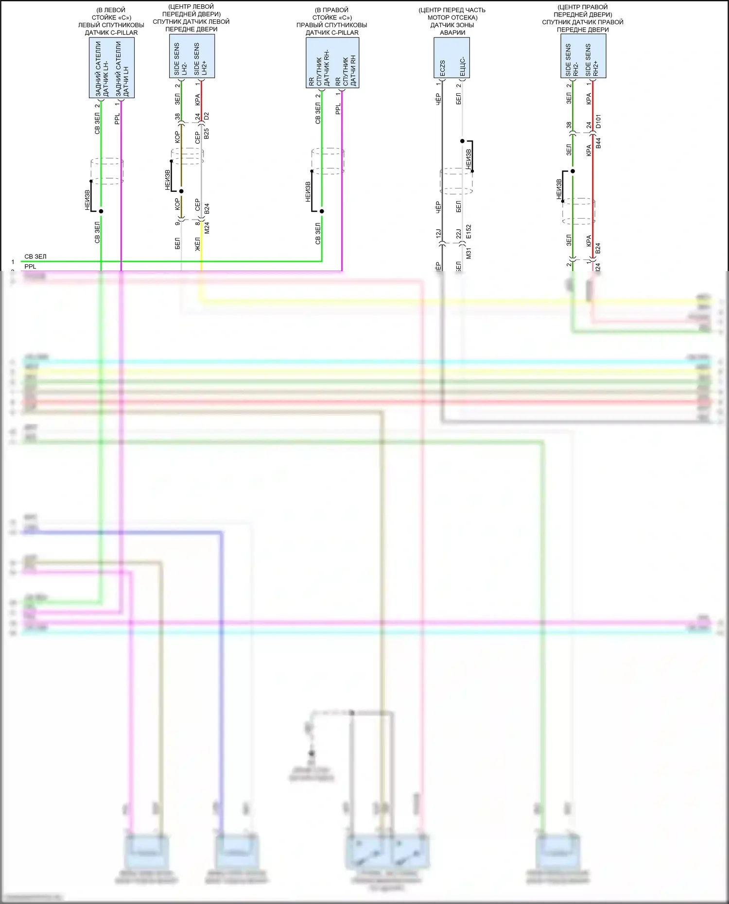 Qashqai Nissan III (2021-2024): Электросхема подушек безопасности (2 из 4) 