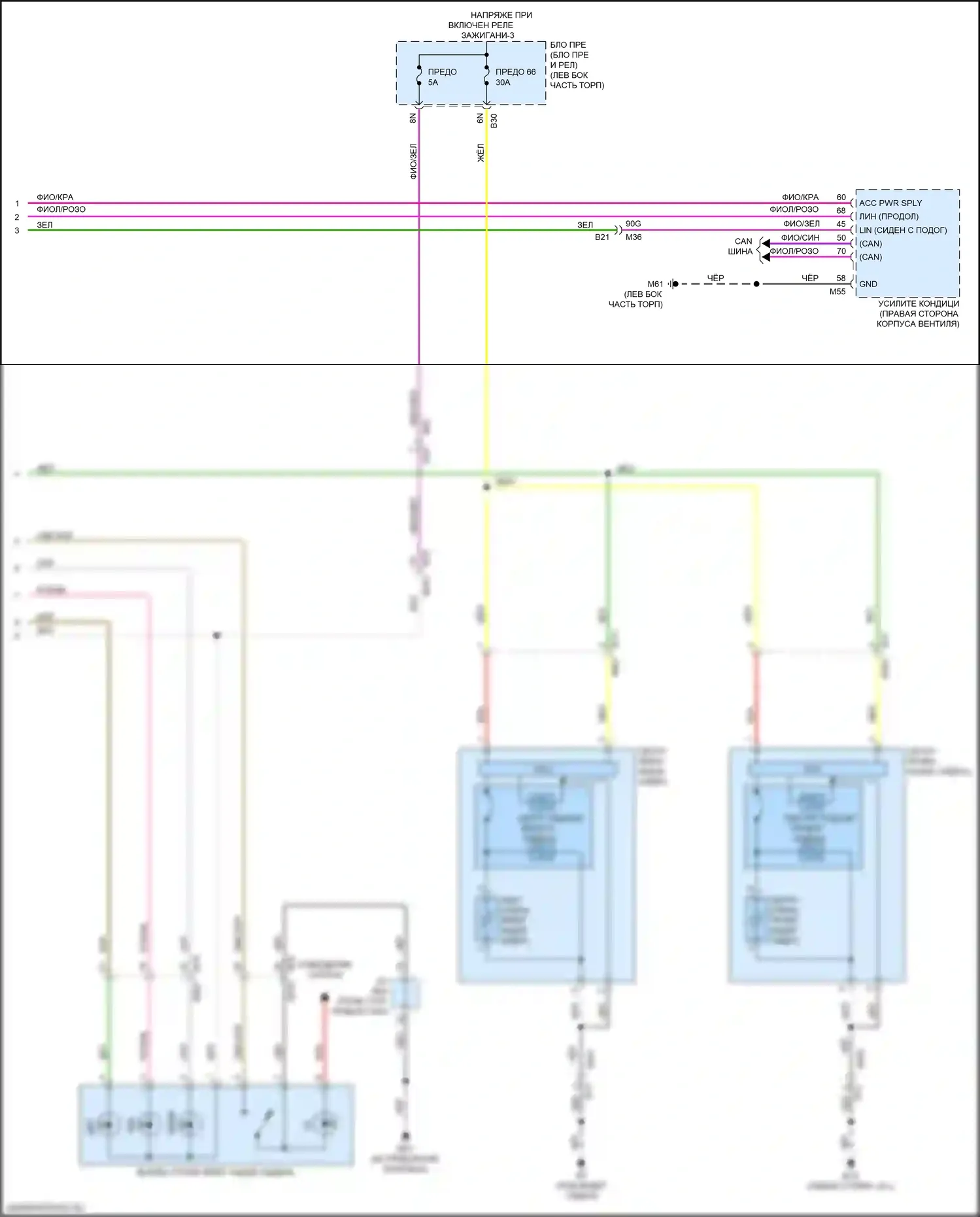 Qashqai Nissan III (2021-2024): Электросхема обогреваемых сидений (2 из 2) 