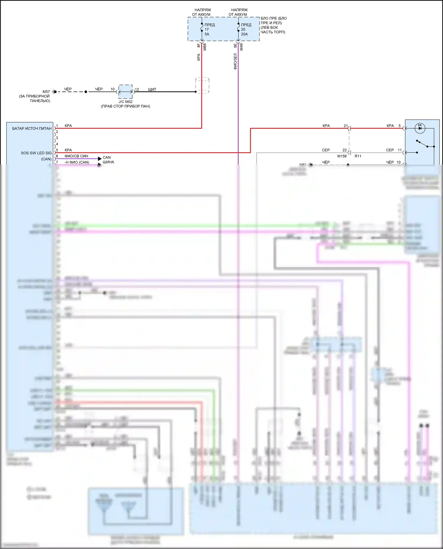 Qashqai Nissan III (2021-2024): Электросхема телематики 