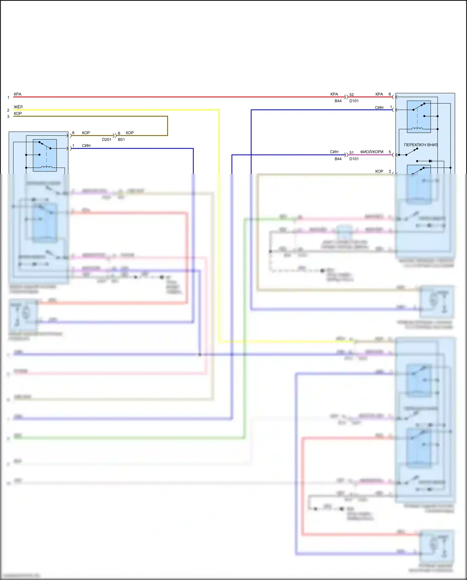 Qashqai Nissan III (2021-2024): Электросхема стеклоподъемников (2 из 2) 