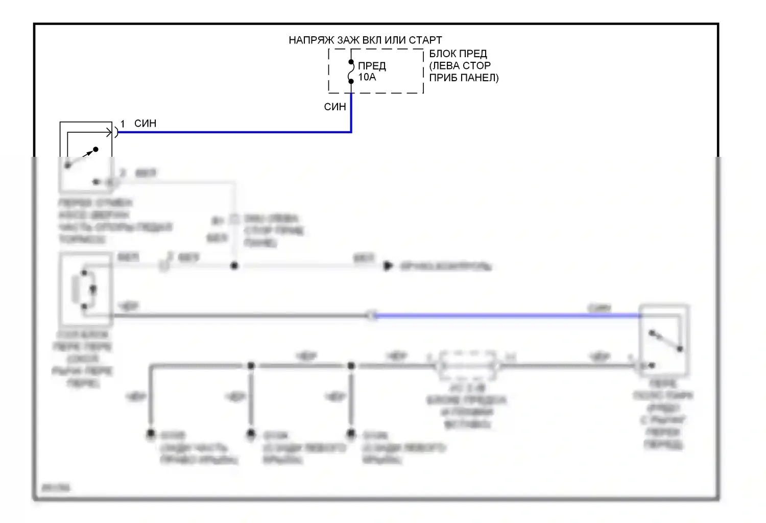 Quest Nissan I (1992-1998): Электросхема блокировки селектора 