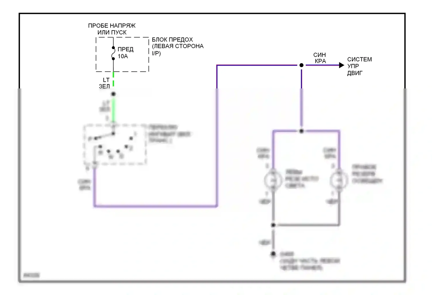 Quest Nissan I (1992-1998): Электросхема фонарей заднего хода 