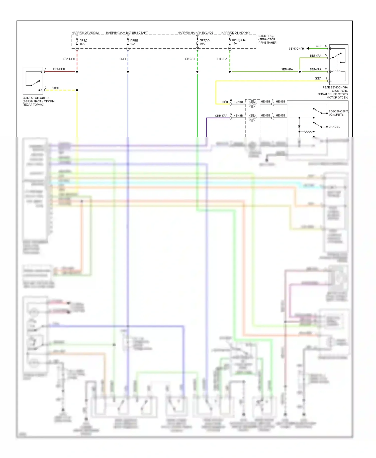Quest Nissan I (1992-1998): Электросхема круиз-контроля 