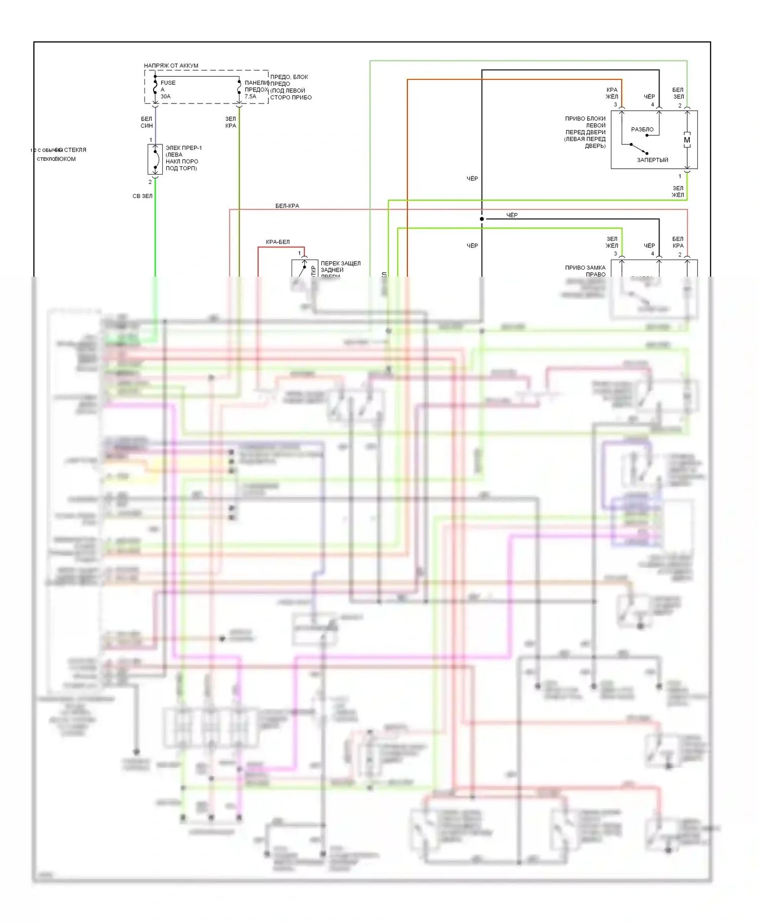 Quest Nissan I (1992-1998): Электросхема бесключевого доступа 