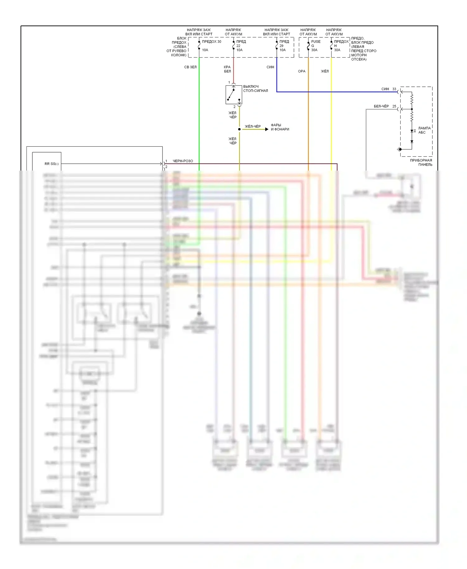 Quest Nissan II (1999-2002): Электросхемы антиблокировочной системы abs 