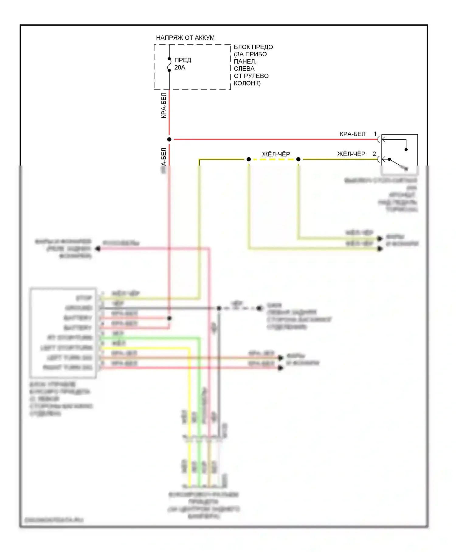 Quest Nissan II (1999-2002): Электросхема буксировки прицепа 