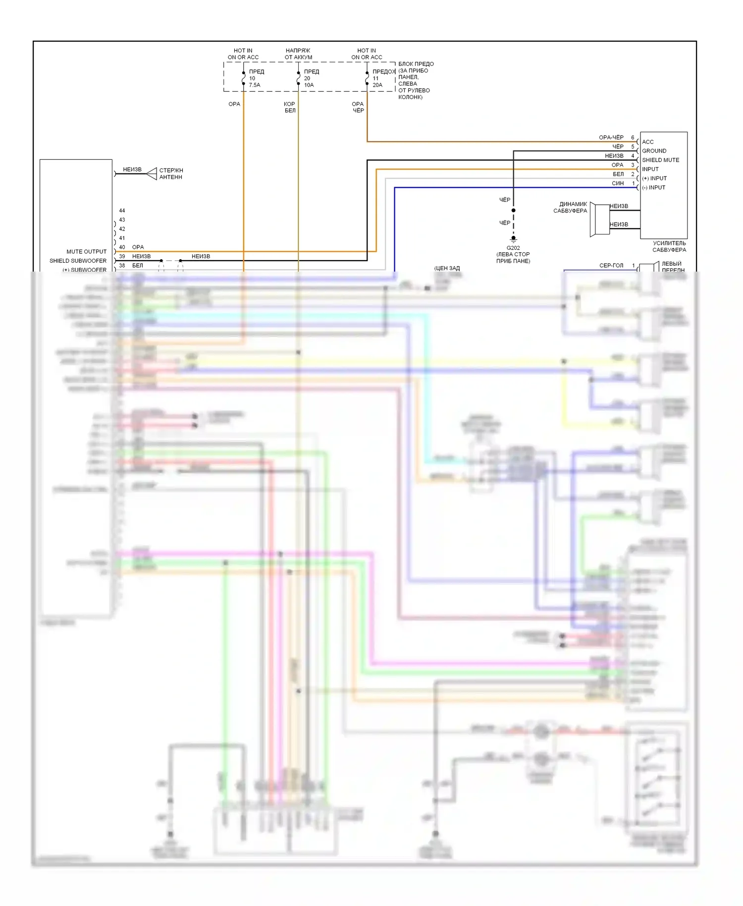 Quest Nissan II (1999-2002): Магнитола- электросхемы, премиум- магнитола 
