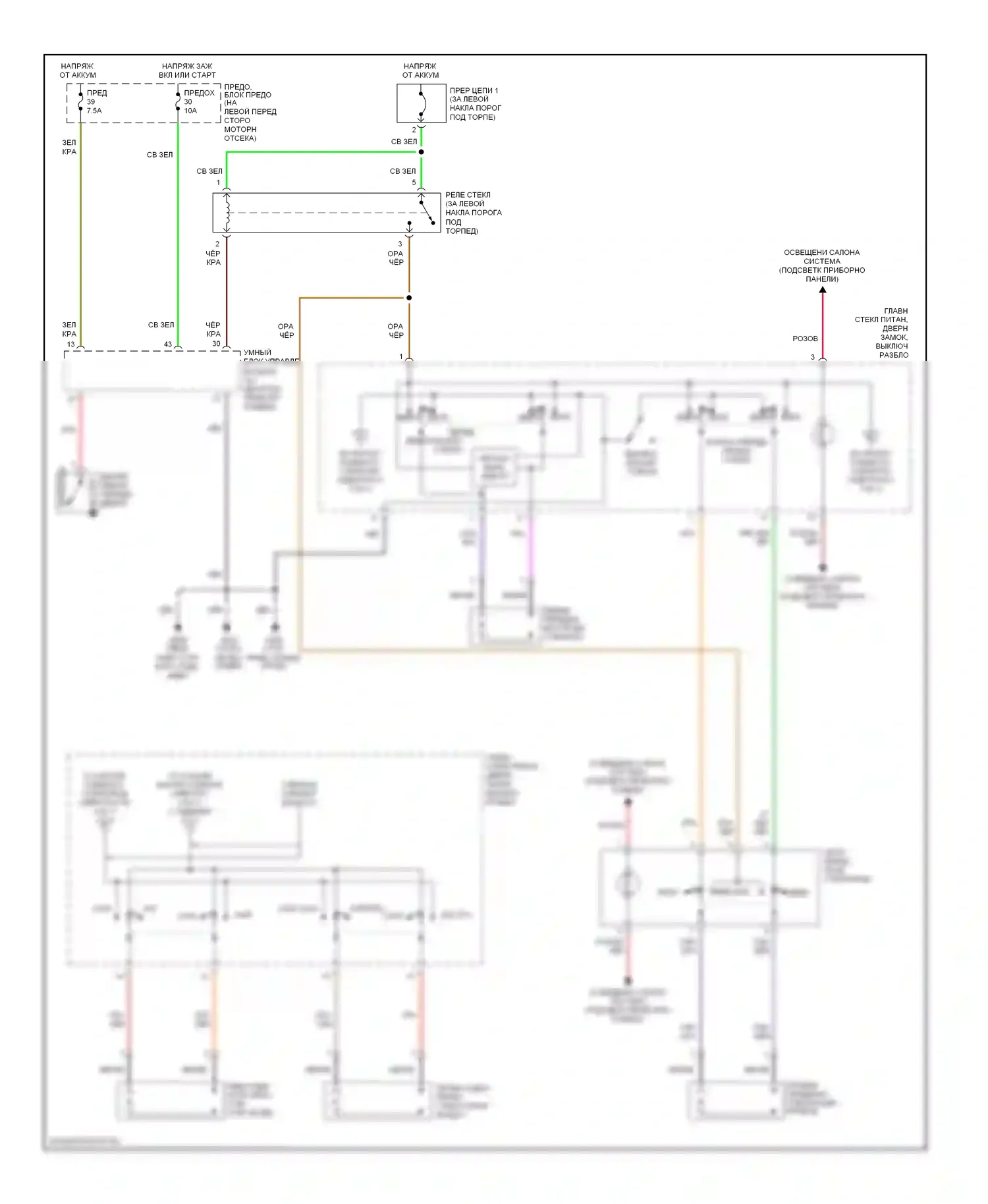 Quest Nissan II (1999-2002): Электросхема стеклоподъемника 