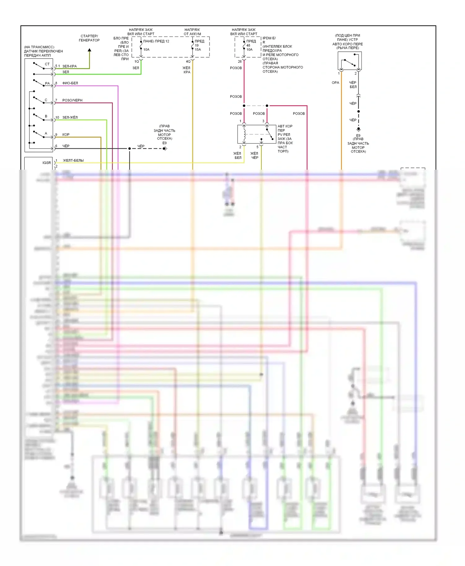 Quest Nissan III (2003-2009): Электросхема автоматической коробки передач 