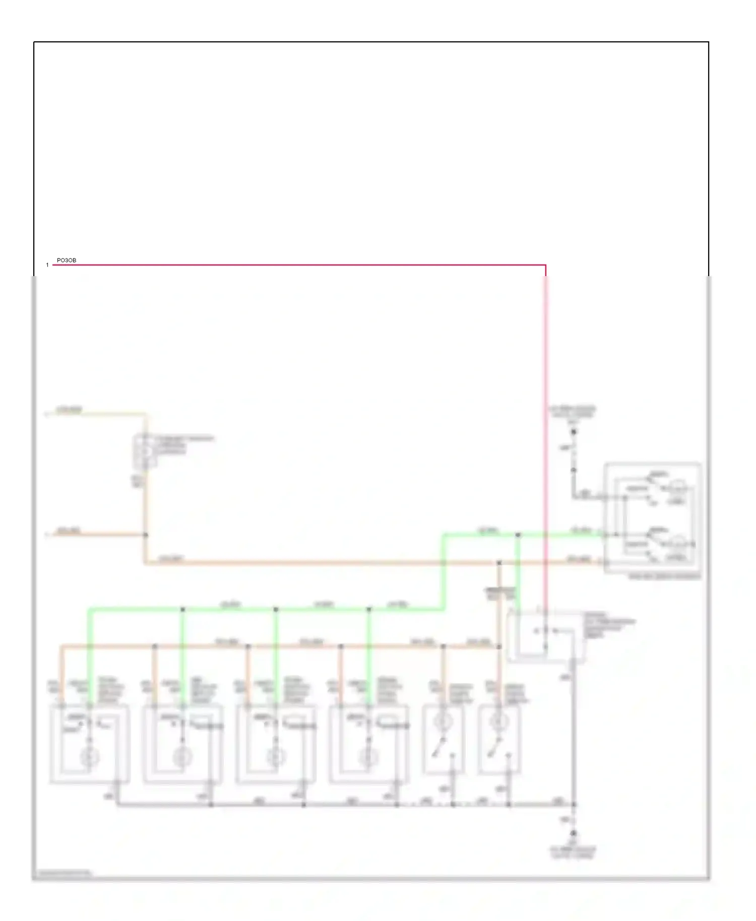 Quest Nissan III (2003-2009): Электросхема освещения салона, без задней консоли крыши (2 из 2) 
