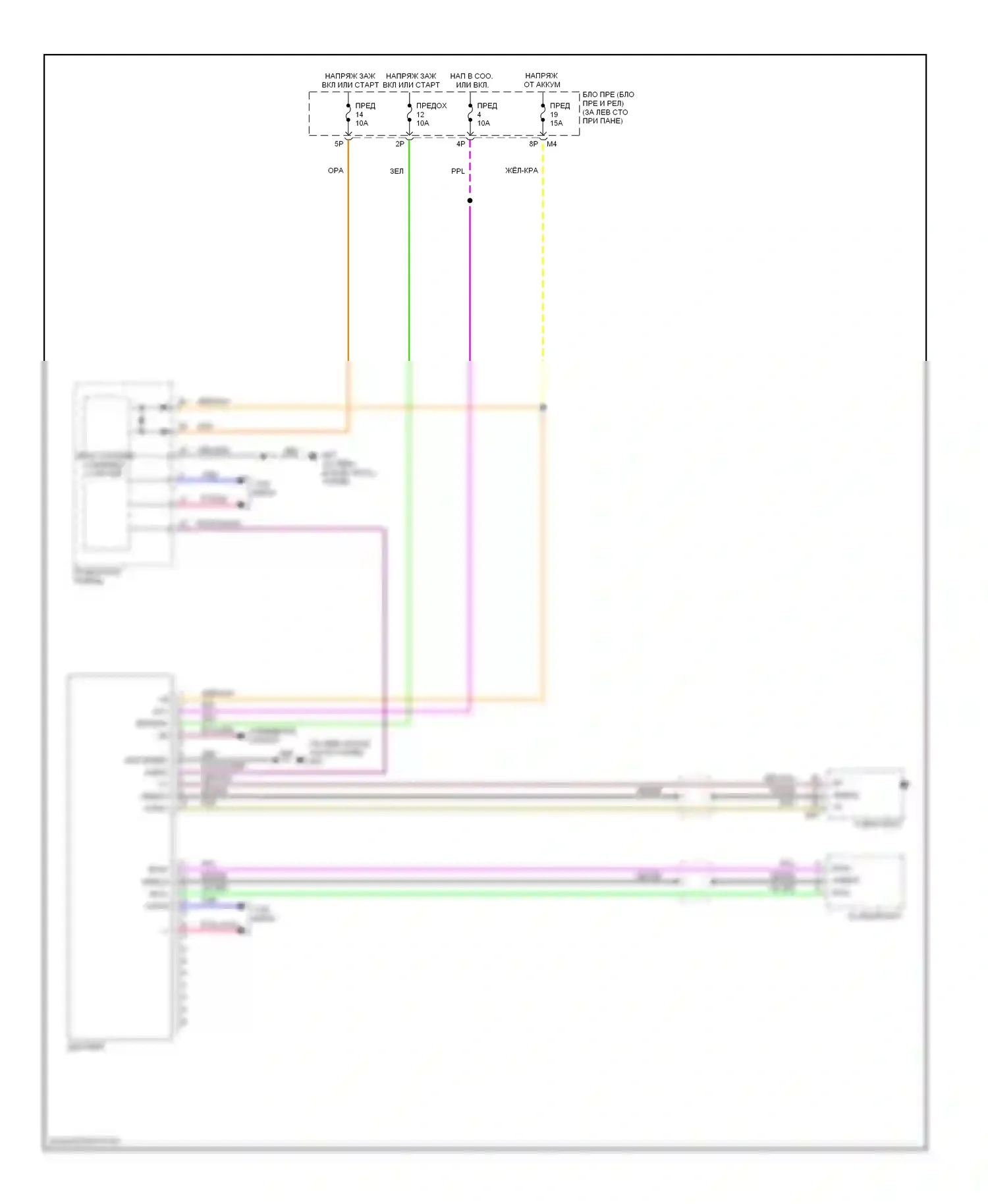 Quest Nissan III (2003-2009): Электросхема дисплея, без цветного дисплея 