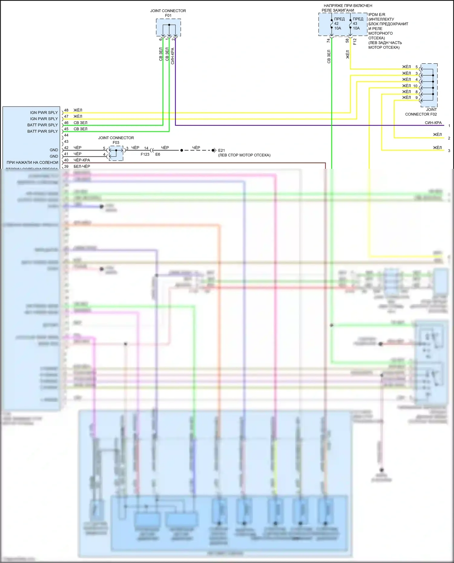 Quest Nissan IV (2010-2024): Электросхема коробки передач (1 из 2) 