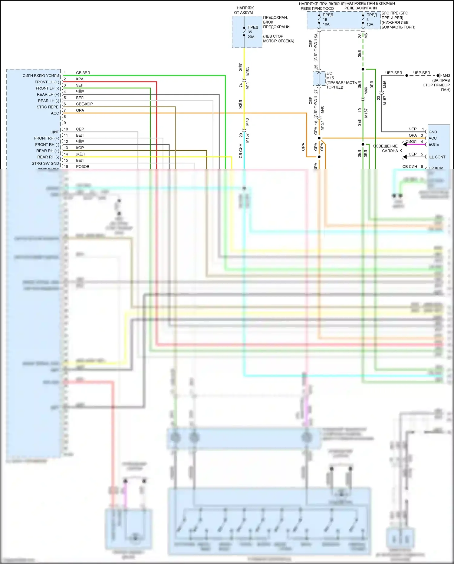 Quest Nissan IV (2010-2024): Электросхема радиопровода, bose с навигацией (1 из 6) 