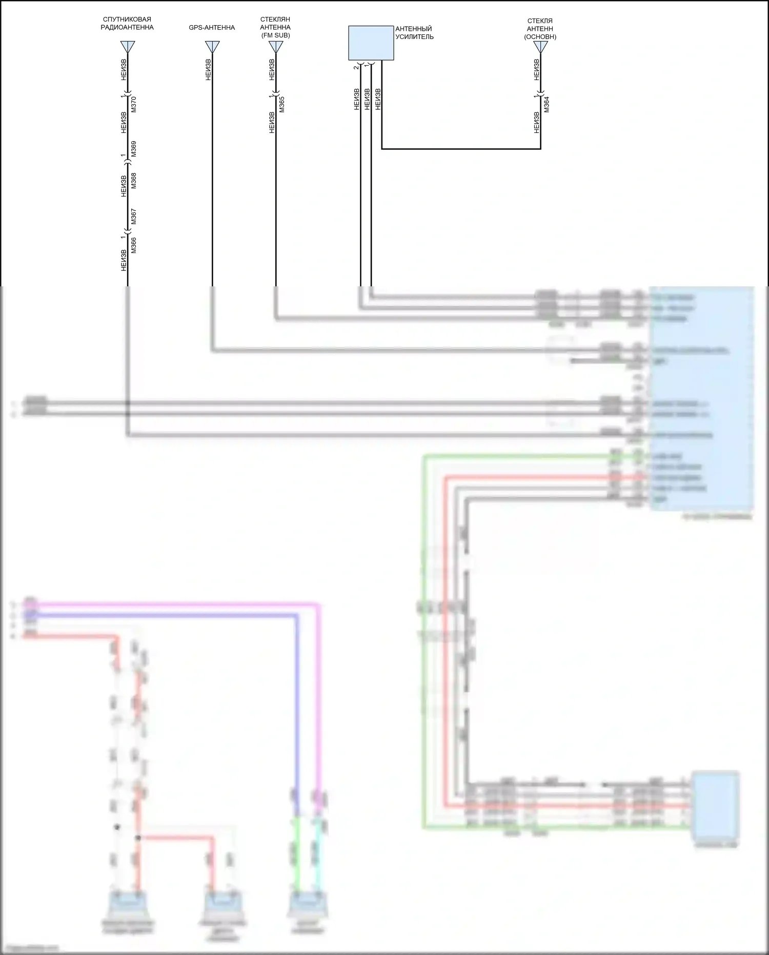Quest Nissan IV (2010-2024): Электросхема радиопровода, bose с навигацией (6 из 6) 