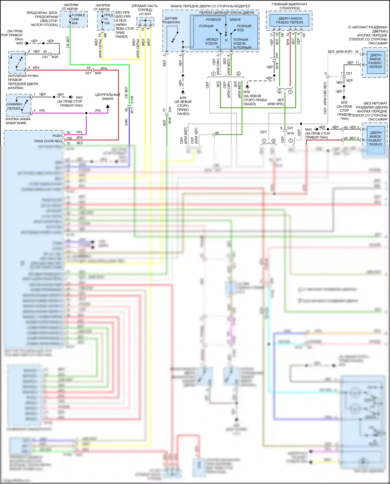 Quest Nissan IV (2010-2024): Электросхема освещения салона (1 из 2) 