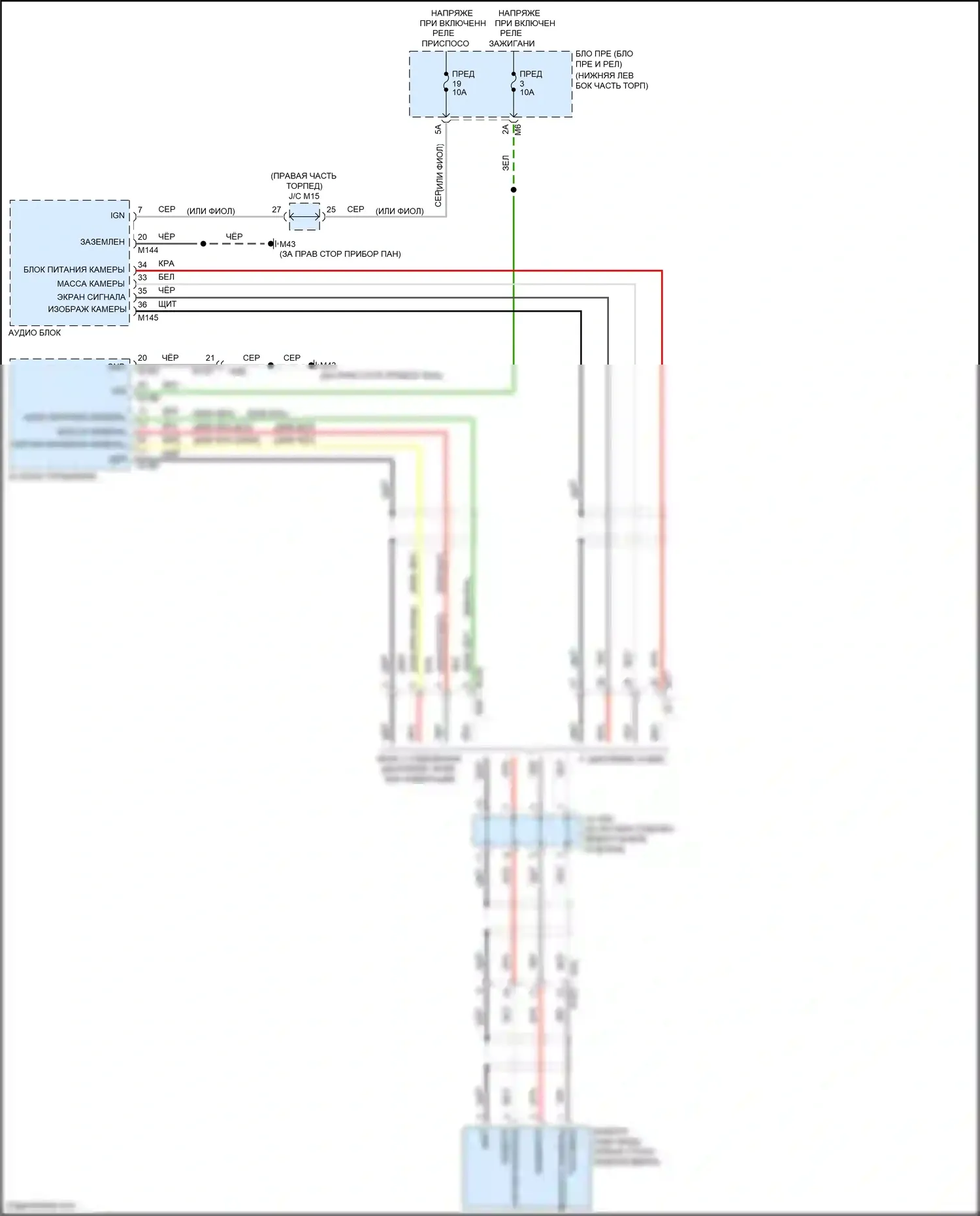 Quest Nissan IV (2010-2024): Электросхема камеры заднего вида 