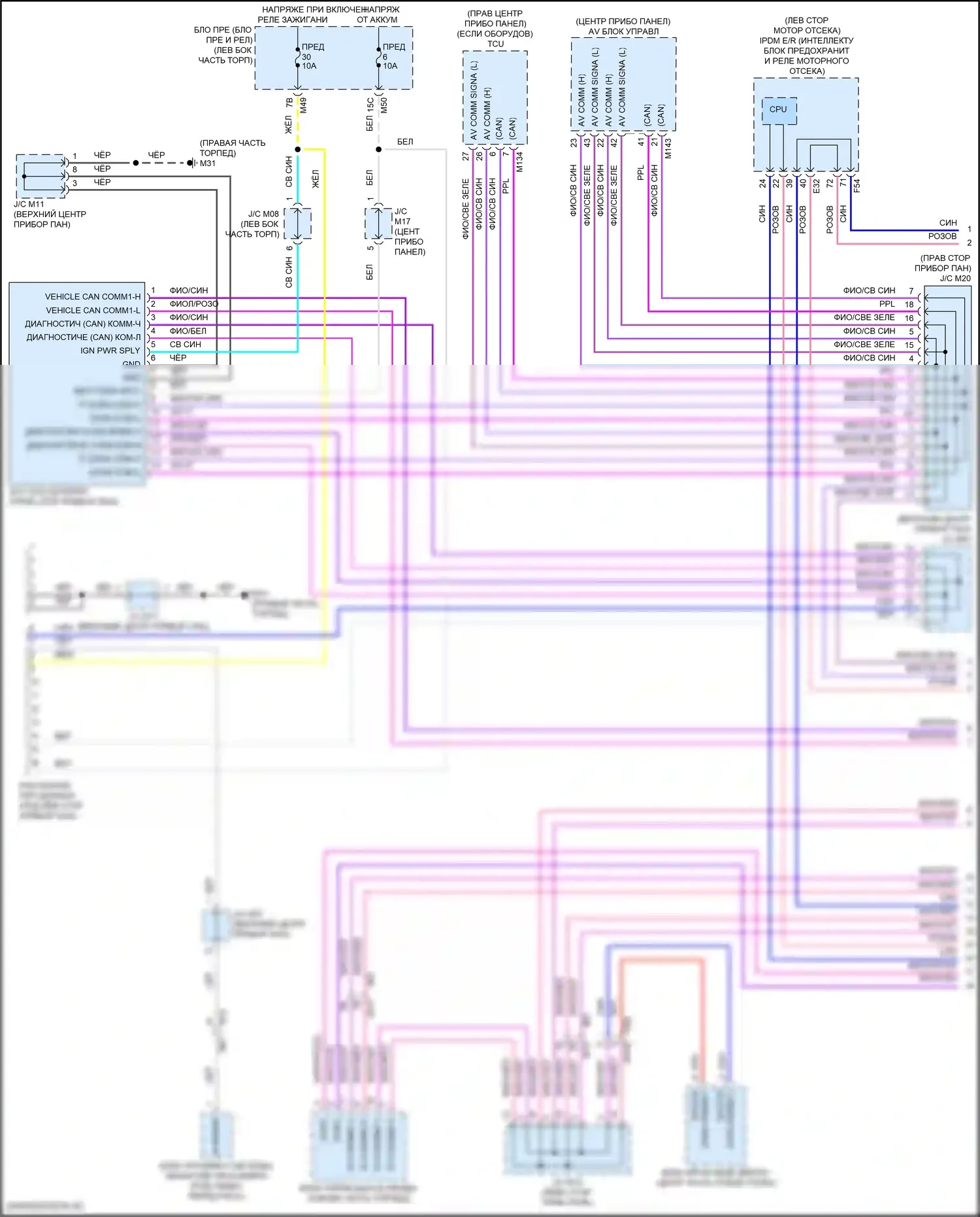 Rogue Sport Nissan I рестайлинг (2019-2024): Can шина электросхема, без помощи пропилота (1 из 4) 