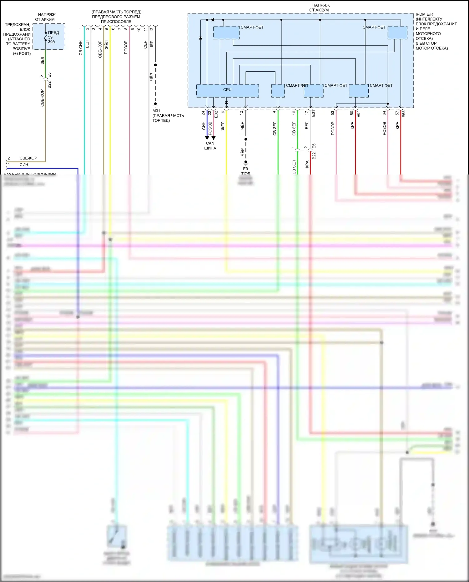 Rogue Sport Nissan I рестайлинг (2019-2024): Электросхема фар и фонарей (2 из 3) 