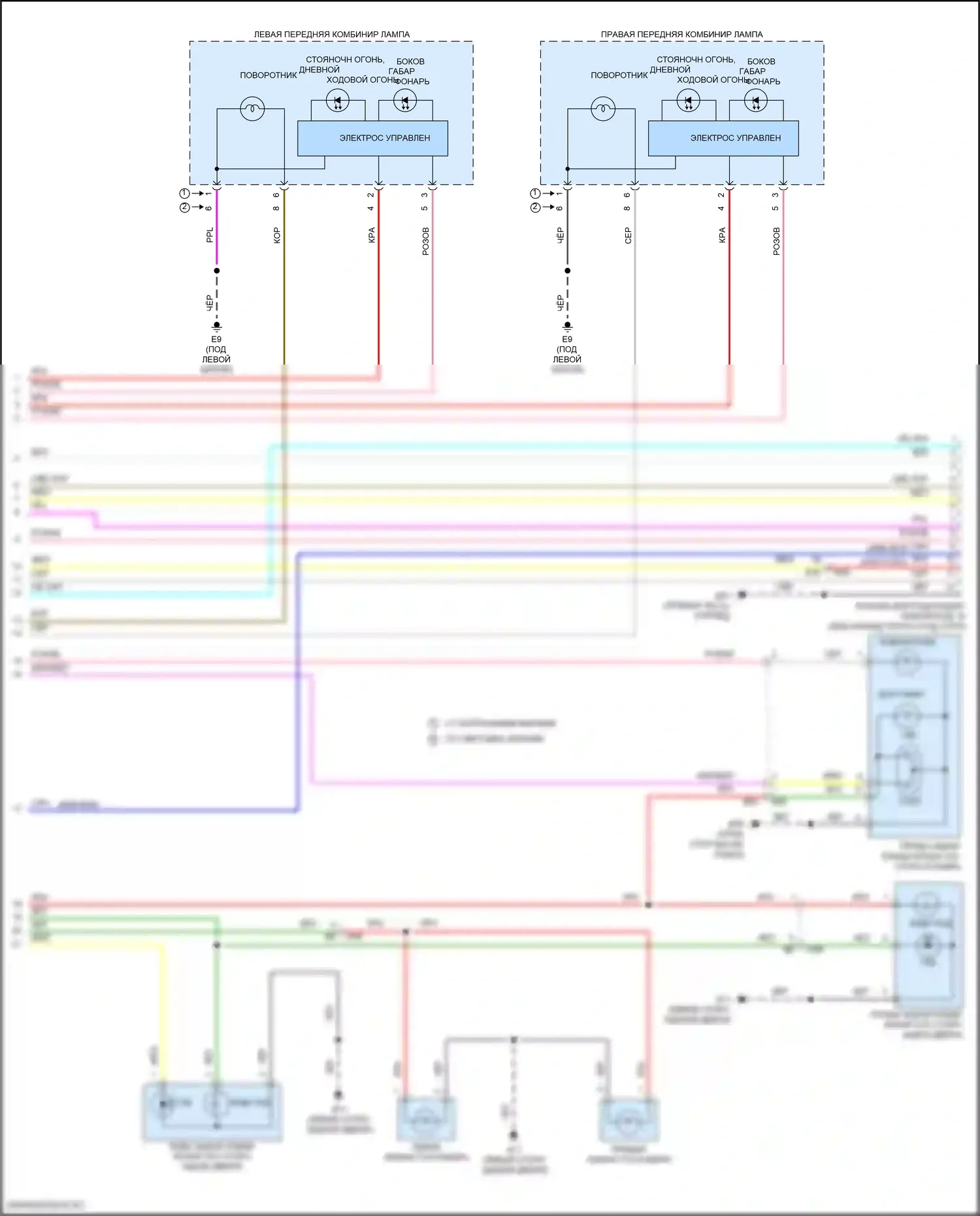 Rogue Sport Nissan I рестайлинг (2019-2024): Электросхема фар и фонарей (3 из 3) 