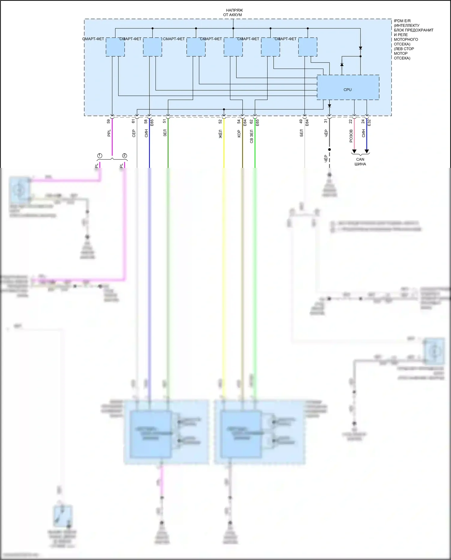 Rogue Sport Nissan I рестайлинг (2019-2024): Электросхема фар, со светодиодными фарами (2 из 2) 