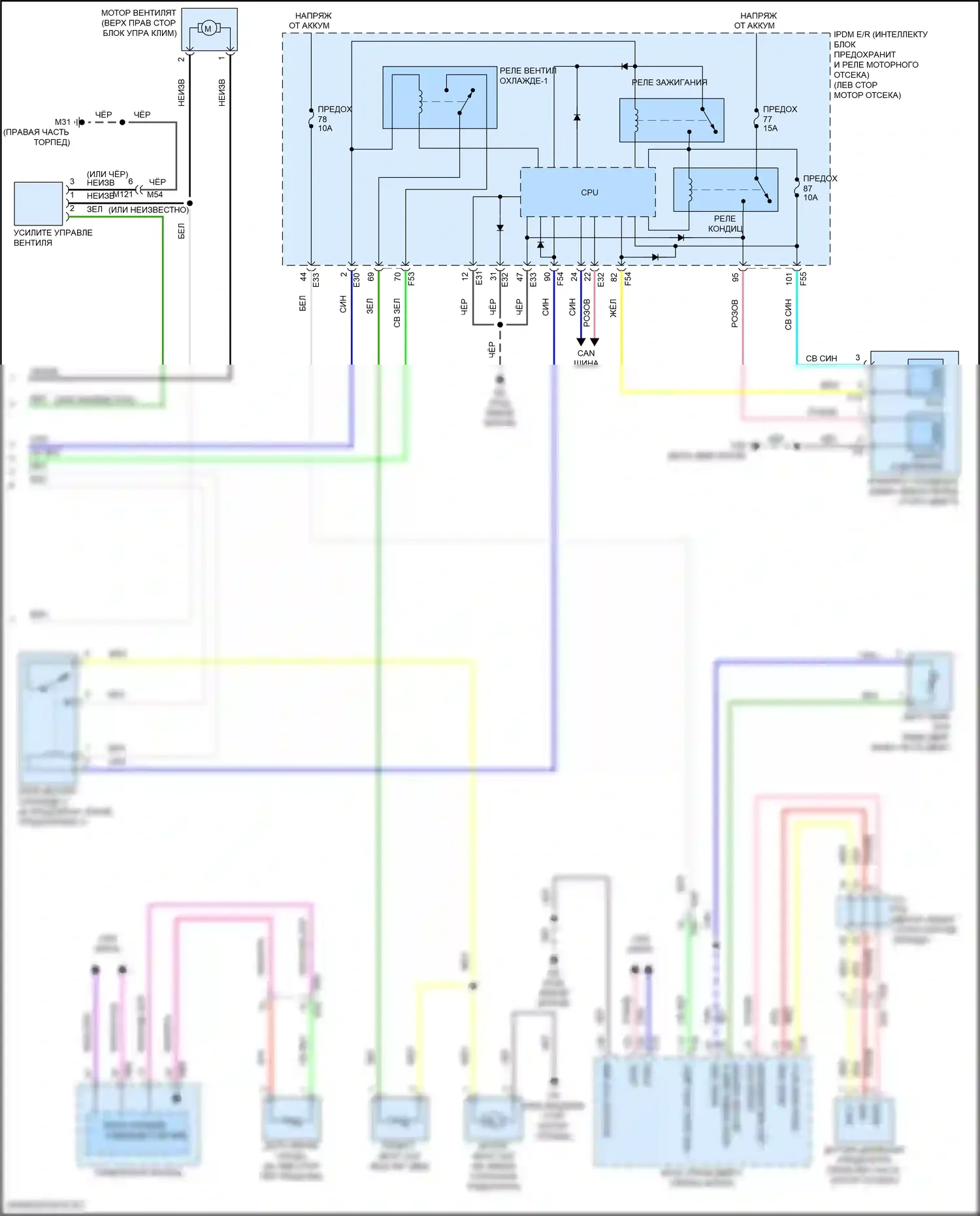 Rogue Sport Nissan I рестайлинг (2019-2024): Электросхема ручного кондиционера (2 из 2) 