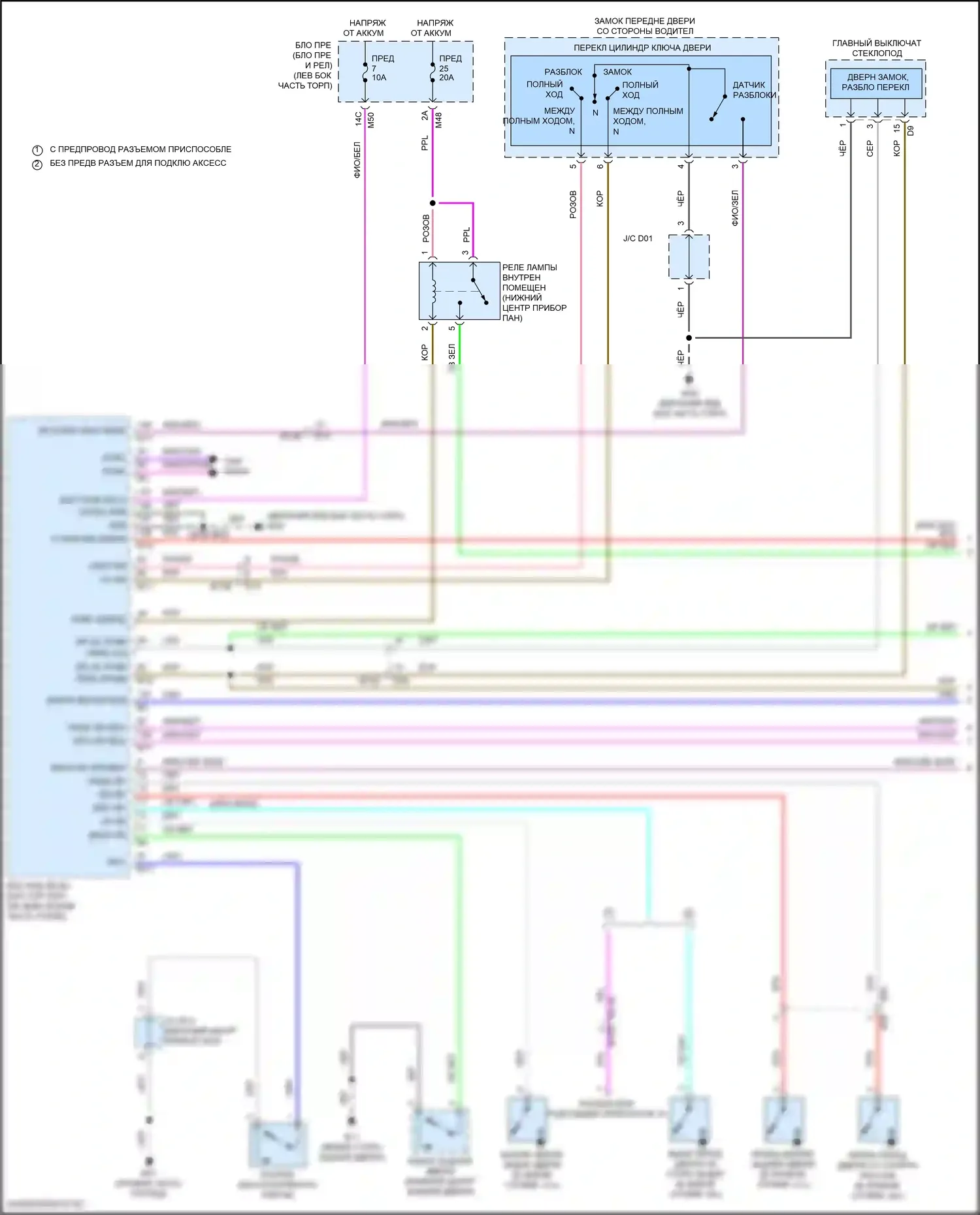 Rogue Sport Nissan I рестайлинг (2019-2024): Электросхема освещения салона (1 из 2) 
