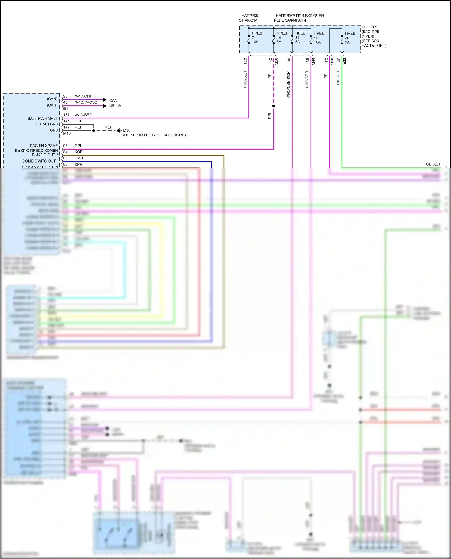 Rogue Sport Nissan I рестайлинг (2019-2024): Электросхема подсветки приборной панели (1 из 3) 