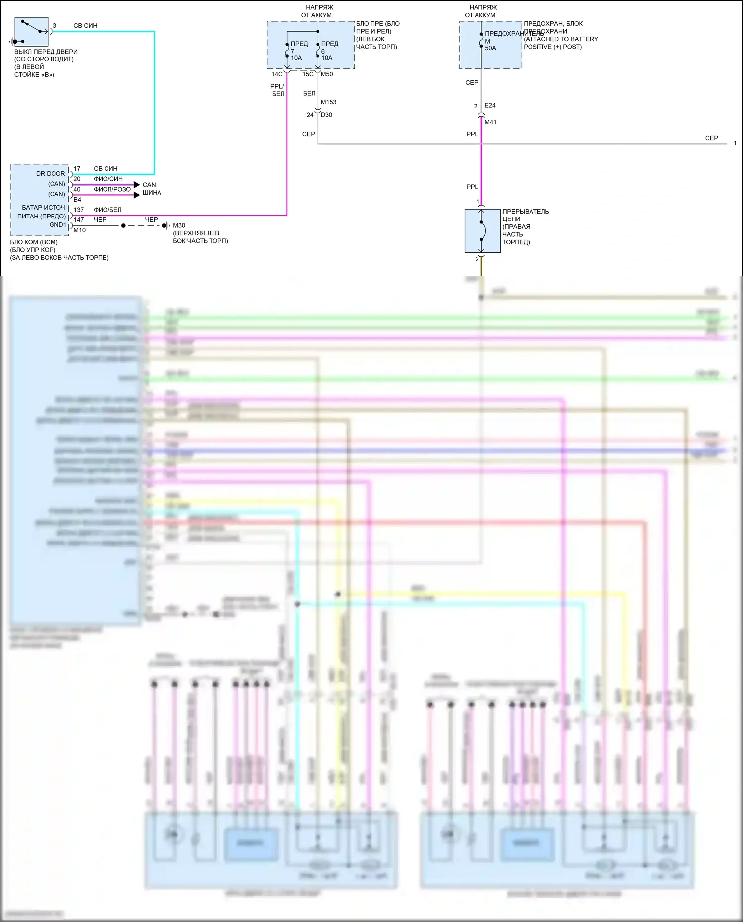 Rogue Sport Nissan I рестайлинг (2019-2024): Электросхема систем памяти (1 из 3) 