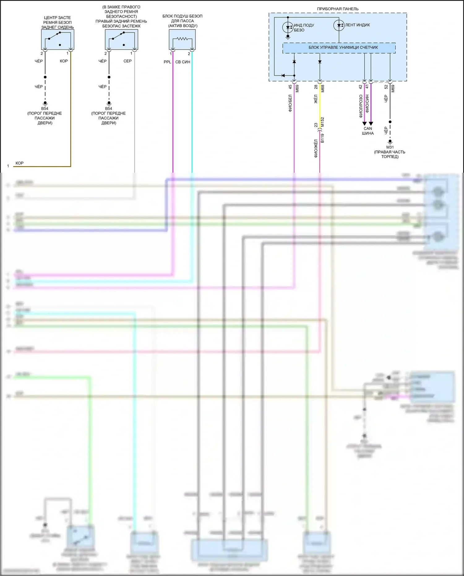 Rogue Sport Nissan I рестайлинг (2019-2024): Электросхема подушек безопасности (3 из 3) 