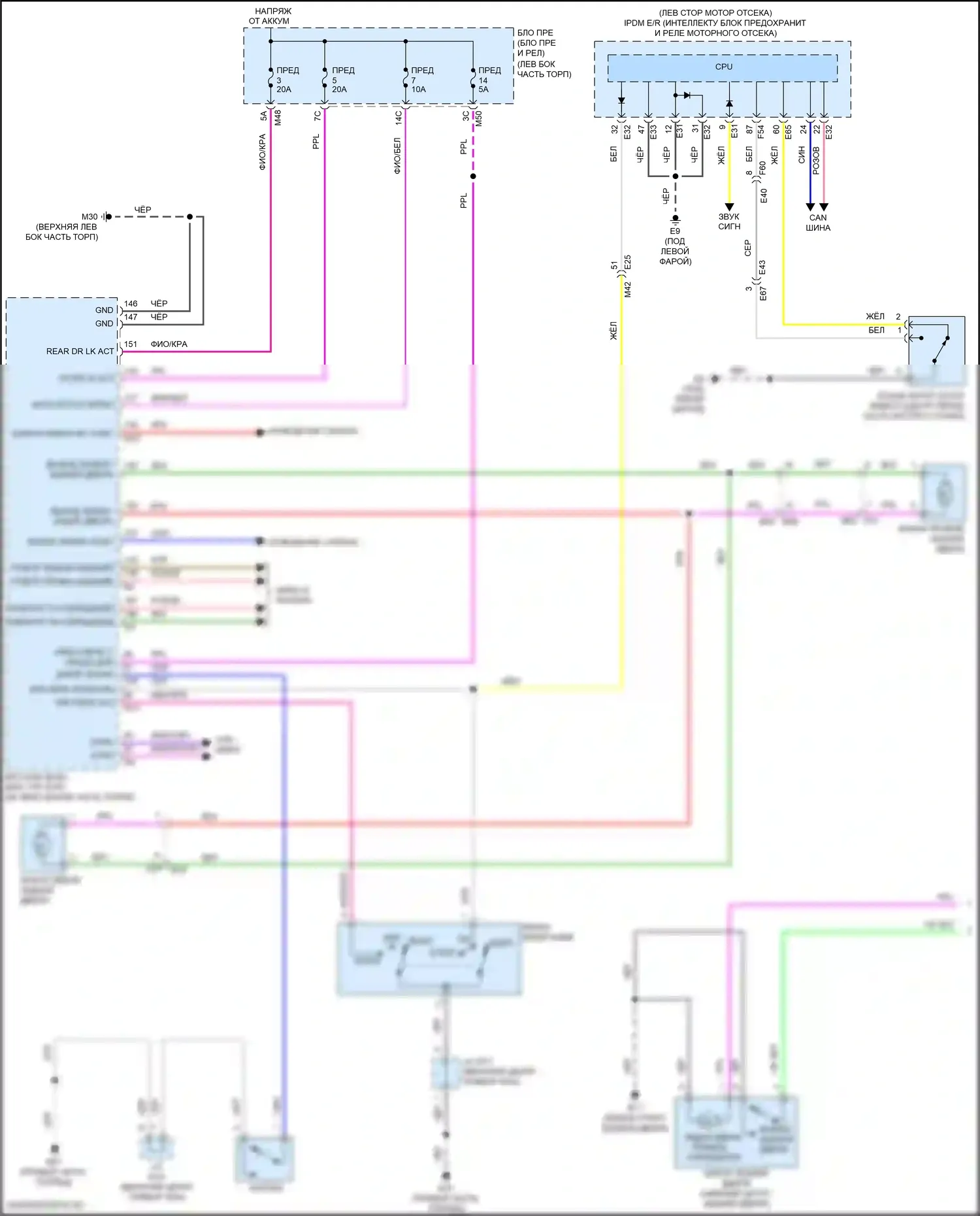 Rogue Sport Nissan I рестайлинг (2019-2024): Электросхема с защитой от взлома, без блока интеллектуальных ключей (1 из 2) 