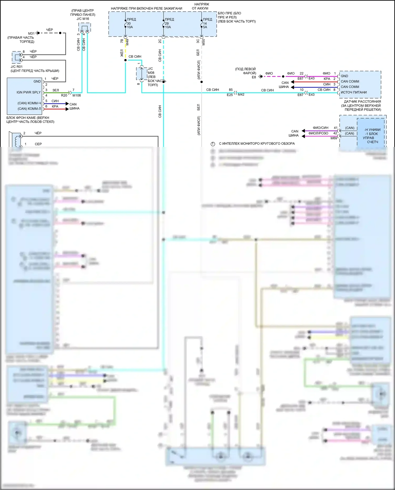 Rogue Sport Nissan I рестайлинг (2019-2024): Электросхема системы помощи водителю 